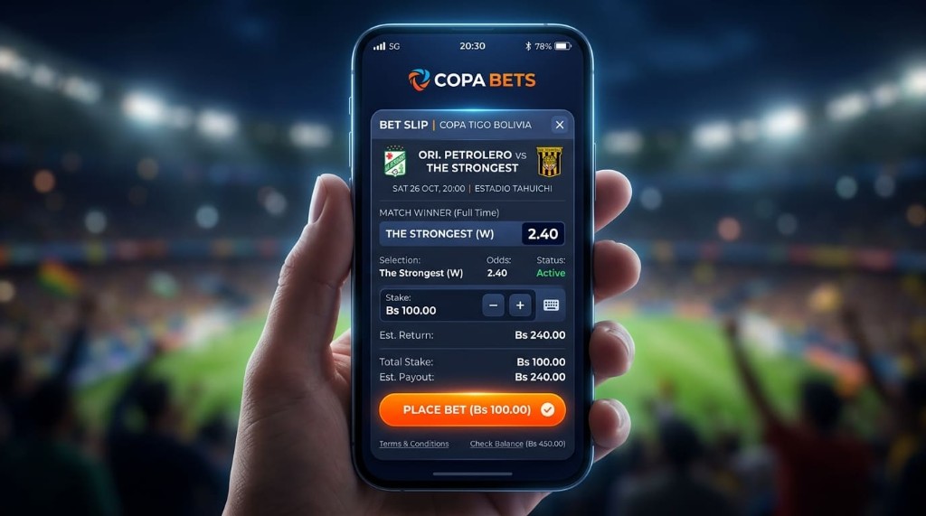 Cupón de apuestas deportivas con stake en bolivianos listo para validar